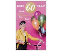 Birthday Card 60th Birthday, Balloons, 13x20,5 cm